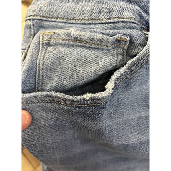 Risen Women's Cropped Ankle Jeans 3XL Distressed Frayed Ends Medium Wash - Picture 14 of 16